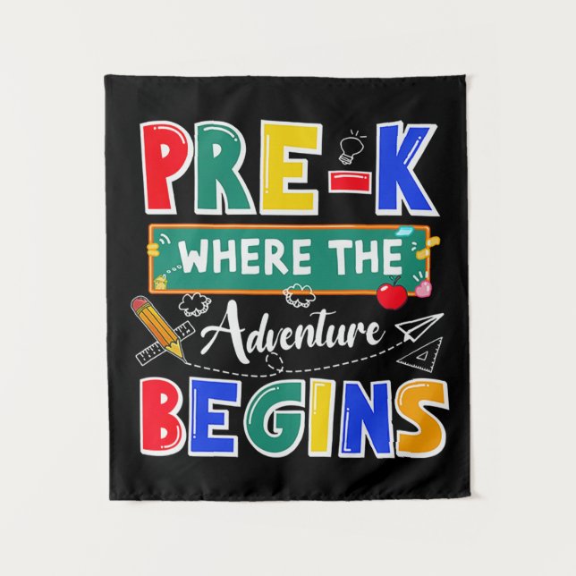 Tenture Pré-K Où L'Aventure Commence Funny School (Devant)