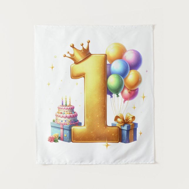 Tenture Premier anniversaire doré (Devant)