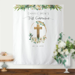 Tenture Première communion, Élégante verdure toile de fond