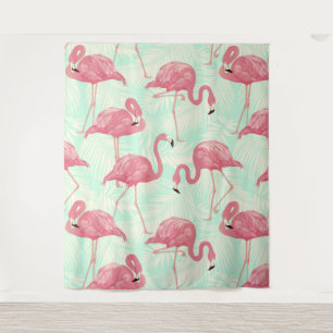 Tenture Preppy Chic Elegant Pink Flamingo Motif