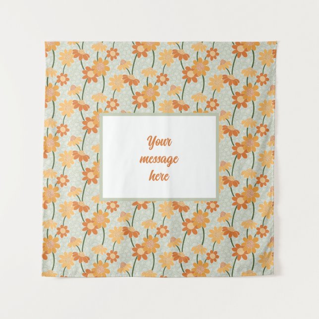 Tenture Pretty retro muted 1970 s flowers (Devant)