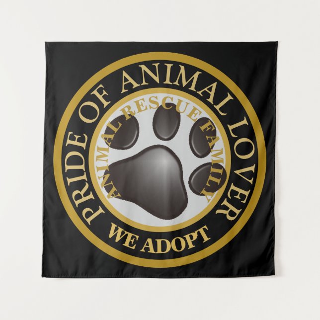 Tenture Pride od Amoureux des animaux Emblem (Devant)