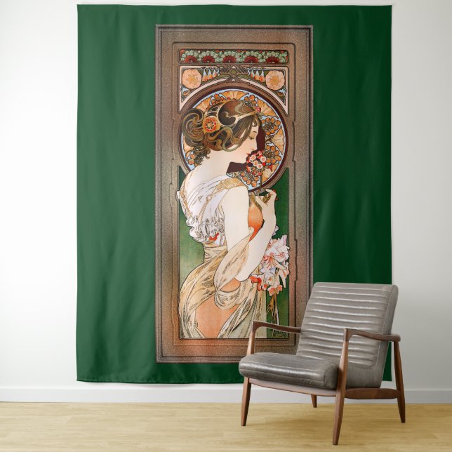 Tenture Primrose par Alphonse Mucha (En situation)