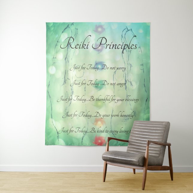 Tenture Principes Reiki Mains guérisseuses  conception (En situation)
