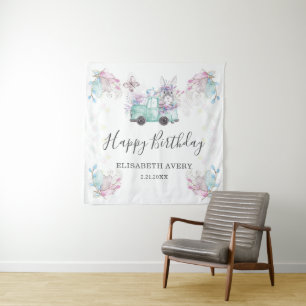 Tenture Printemps Pâques Joyeux Anniversaire Camion