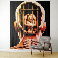 Prison de l'Esprit –  Art Mural Conceptuel Surréal
