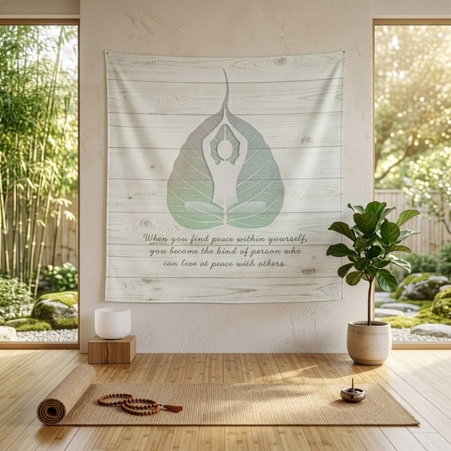 Tenture Professeur de yoga Méditation Pose Feuille de Bodh (Créateur téléchargé)