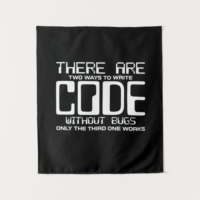 Tenture Programmeur Écrit du Code Sans Bogues (Devant)