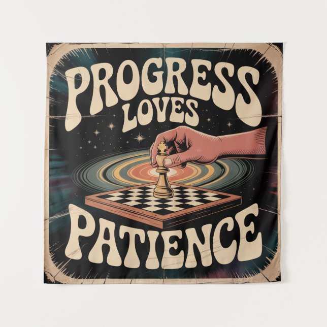 Tenture Progress Loves Patience (Devant)