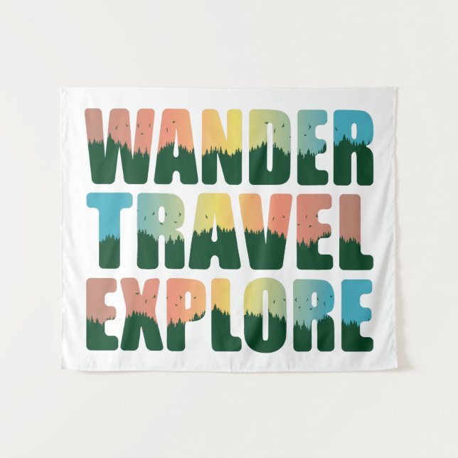 Tenture Promenade Explorez - Amateur De Voyage (Devant (Horizontal))