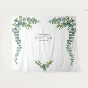 Tenture Prop de baptême à l'aquarelle luxuriante de fleurs