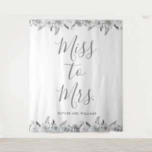 Tenture Prop de mariage floral Miss to Mrs Banner