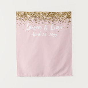 Tenture Prop de stand photo personnalisé Blush Gold & Blan