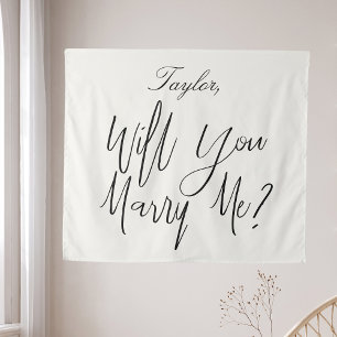 Tenture Proposition de mariage personnalisée avec nom en c