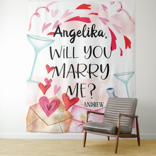 Tenture Proposition de marriage | You Marry Me ? Custom (En situation)