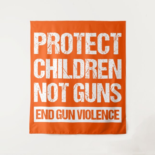 Tenture Protéger les enfants, pas les armes - Fin de la vi (Devant)