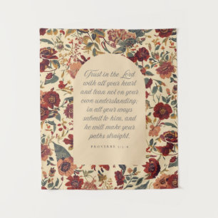 Tenture Proverbes 3:5–6 Ayez confiance dans le Seigneur Fl