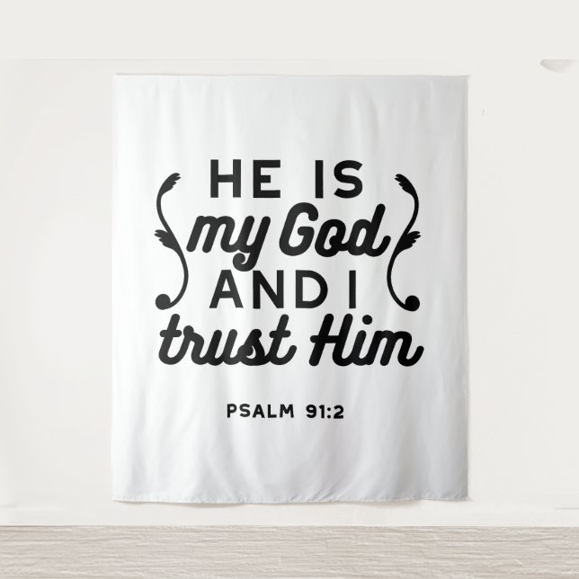 Tenture Psalm 91:2 – Trust in God Christian Bible Verse (Devant)
