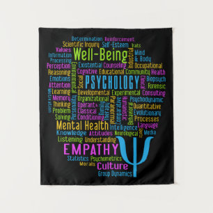 Tenture PSYCHOLOGIE Word Cloud couleur personnalisée Tapis