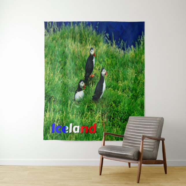 Tenture Puffins (En situation)