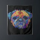 Tenture Pug Splash Blanket<br><div class="desc">Wall Art Decor: Good idea for home interior walls decor such as living room,  bedroom,  kitchen,  bathroom,  guest room,  office and others,  also be good gift ideas for your friends. Wall art paintings use high quality waterproof sunfast Blanket material</div>