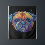 Tenture Pug Splash Blanket<br><div class="desc">Wall Art Decor: Good idea for home interior walls decor such as living room, bedroom, kitchen, bathroom, guest room, office and others, also be good gift ideas for your friends. Wall art paintings use high quality waterproof sunfast Blanket material</div>