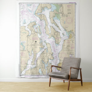Tenture Puget Sound-Northern Part Graphique nautique 18441