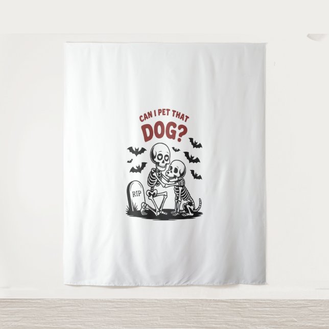 Tenture Puis-Je Animer Ce Chien Halloween ? (Devant)