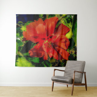 Tenture Puissance des fleurs rouges