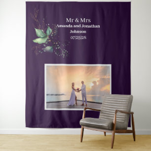 Tenture Purple Moderne Photo Verdure Mariage fond