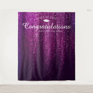 Tenture Purple Sparkle Graduation Photo Booth Arrière-plan
