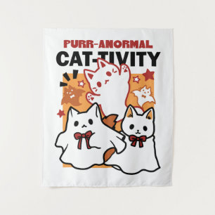 Tenture Purr-anormal Cat Cat mignonne Halloween Conception
