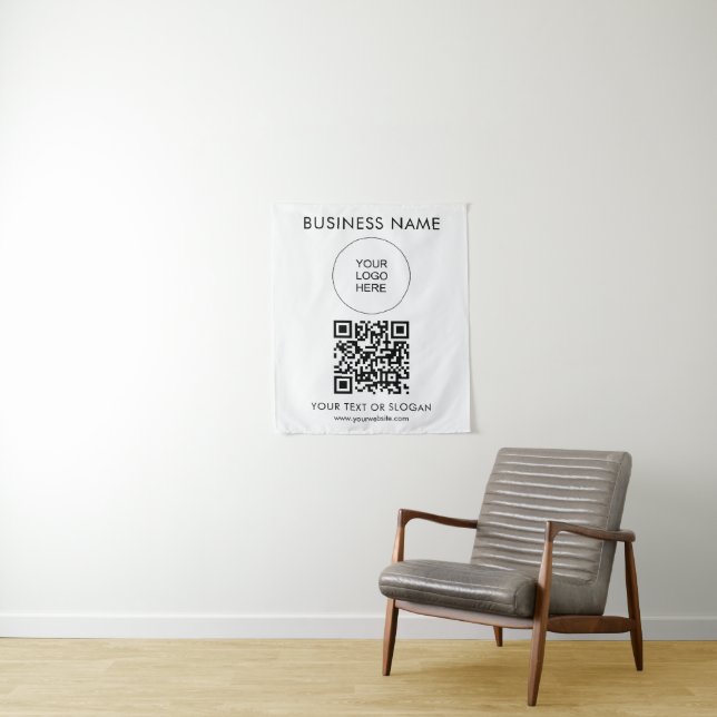 Tenture QR Code Événement Séminaire Partie Logo Modèle tex (En situation)