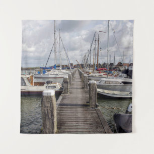 Tenture Quai avec bateaux et yachts à Marken Pays-Bas