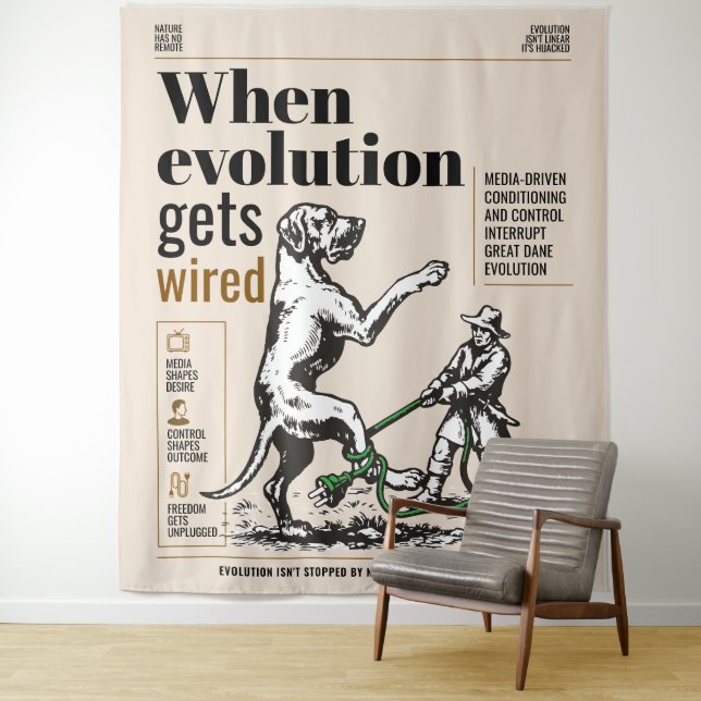 Tenture Quand l'évolution est câblée, les Grands Danois so (En situation)