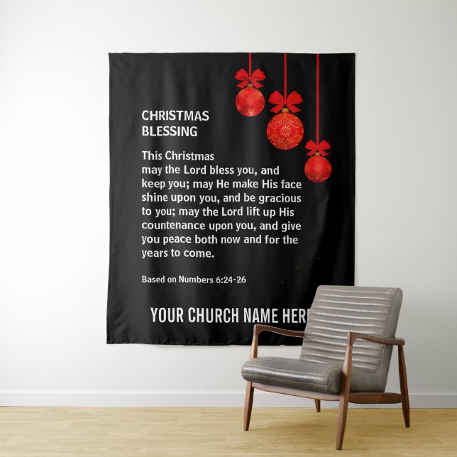 Tenture QUE LE SEIGNEUR VOUS BÉNISSE Nombres 6 Église de N (En situation)