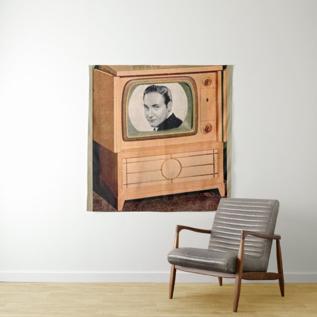 Tenture Qui est à la télé ? (En situation)