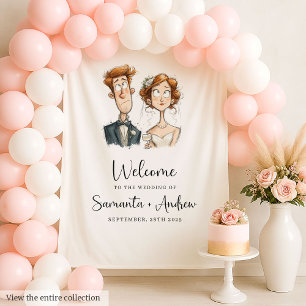Tenture Quirky Mariage Tapestry Watercolor Fête des jeunes