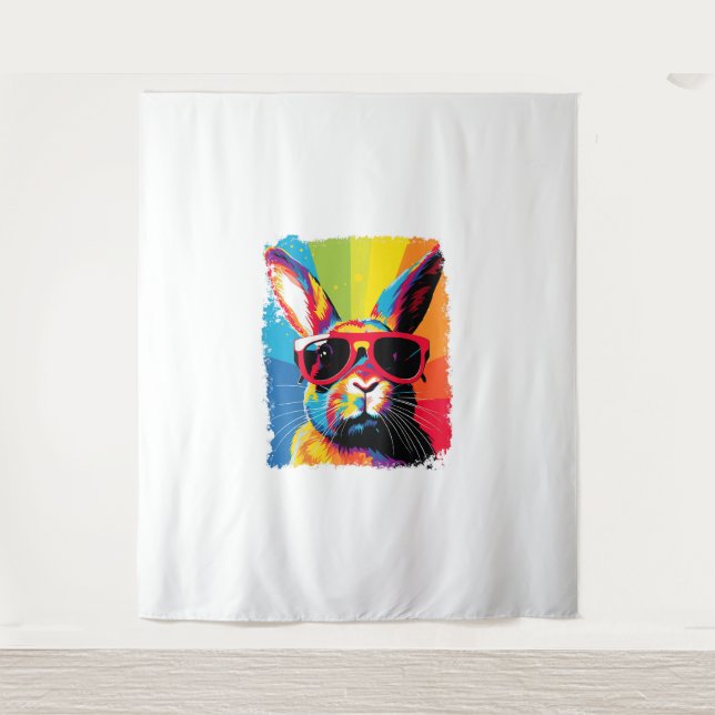 Tenture Rabbit d'art pop (Devant)