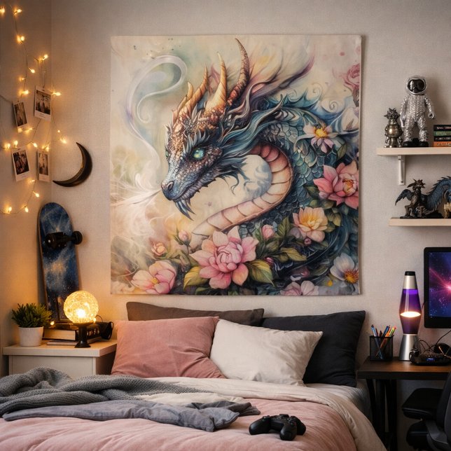 Tenture Radiant Dragon Blossom Fantasy Art (Créateur téléchargé)