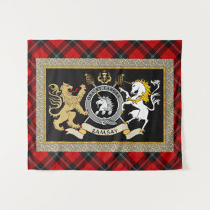 Tenture Ramsay Clan Badge & Tartan Personnalisé