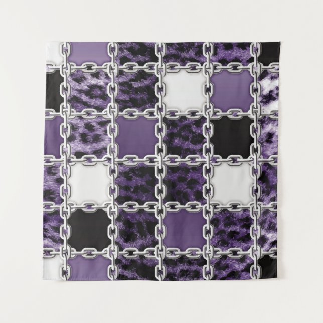 Tenture Rayon ultraviolet transparent léopard et chaîne ar (Devant)