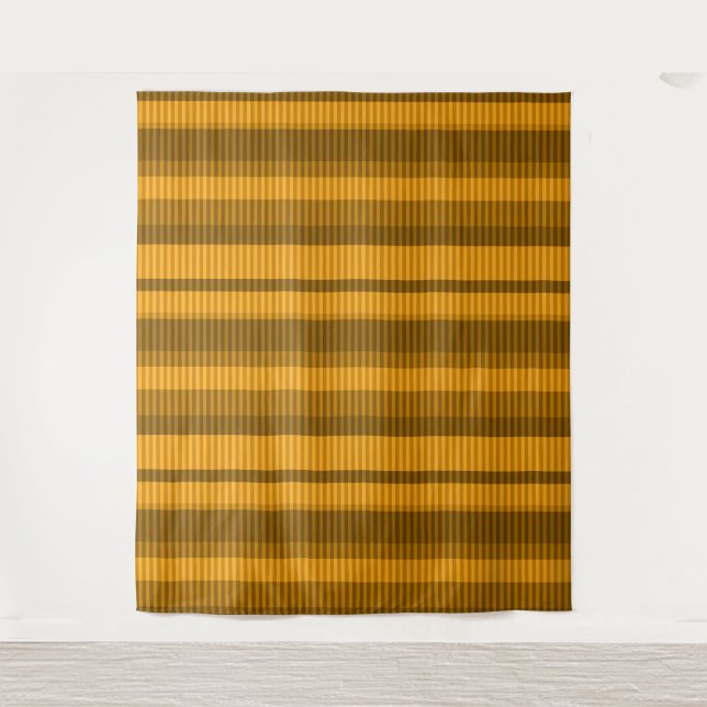 Tenture rayures marron jaune monochrome (Devant)