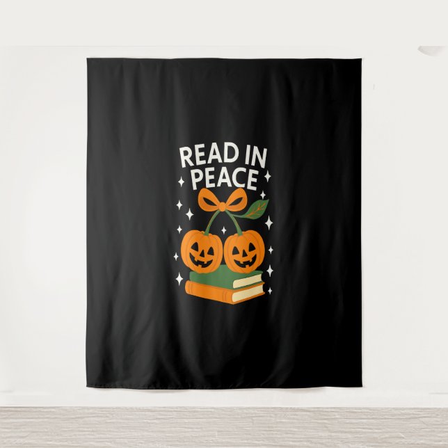 Tenture Read in Peace Funny Halloween Book (Devant)