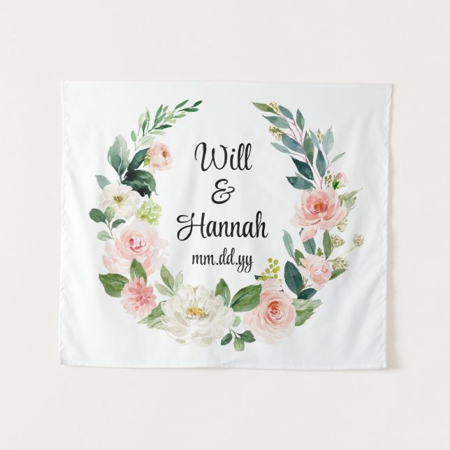 Tenture Réception de mariage de verdure personnalisée (Devant (Horizontal))