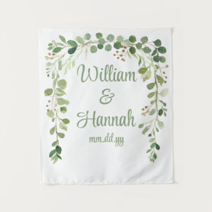 Tenture Réception de mariage de verdure personnalisée Prop