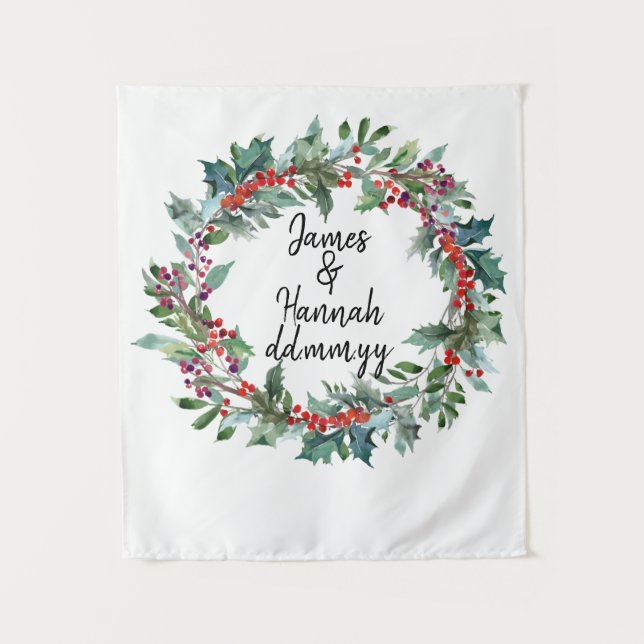 Tenture Réception de mariage d'hiver Contexte Photo Booth  (Devant)