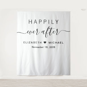 Tenture Réception de mariage heureux à tout jamais