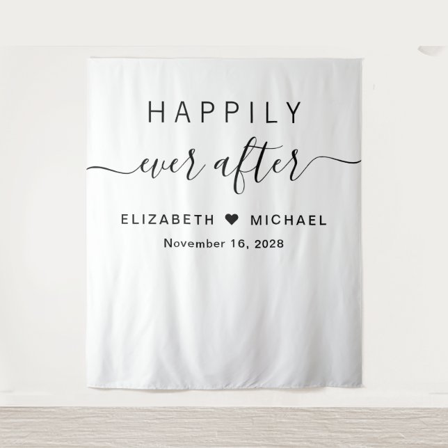 Tenture Réception de mariage heureux à tout jamais (Devant)
