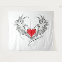 Red Angel Coeur avec ailes